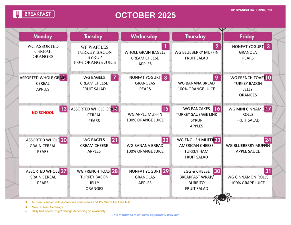 OCTOBER 2025 - BREAKFAST - HOWARD